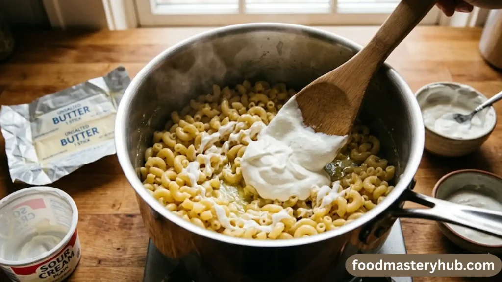 Danni Rose Mac and Cheese Recipe | Easy & Creamy 3 Butter and sour cream first image
