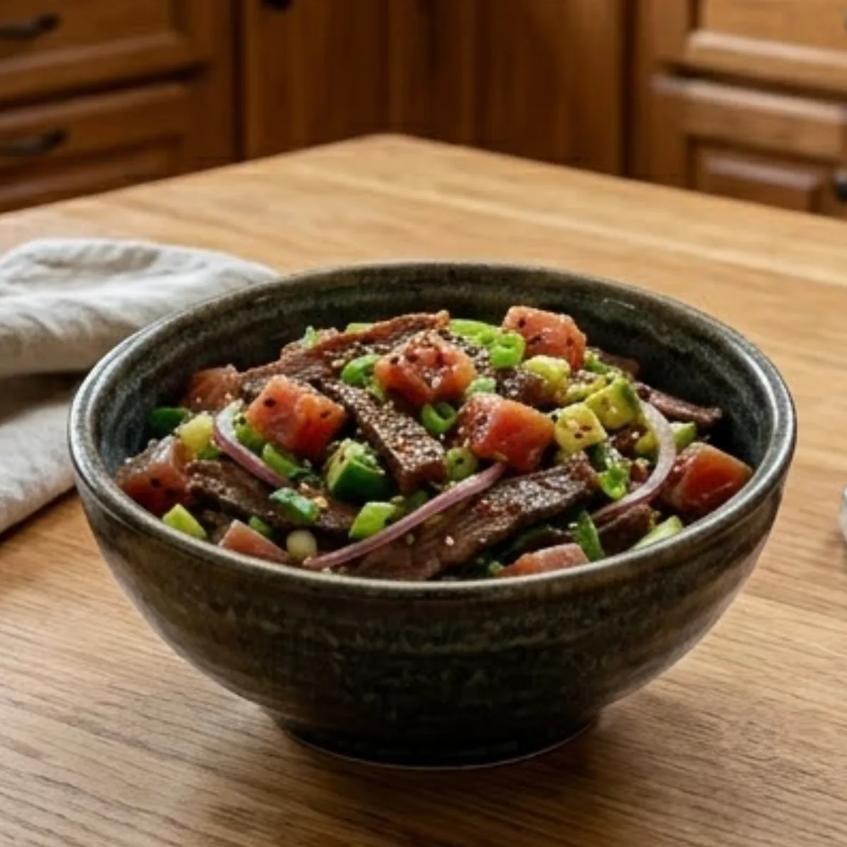 Pipikaula Poke Recipe card image