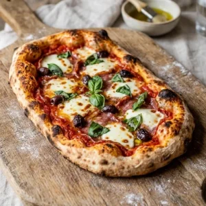 How to Make Thin Crispy Pizza Romana From Scratch 2 pizza romana recipe card image
